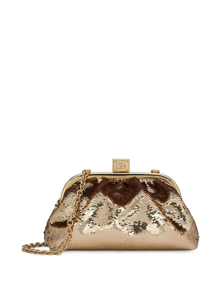  Dolce & Gabbana Maria Sequined Clutch - Gold 