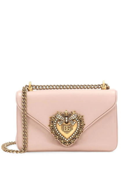  Dolce & Gabbana Medium Devotion Leather Crossbody Bag - Pink 