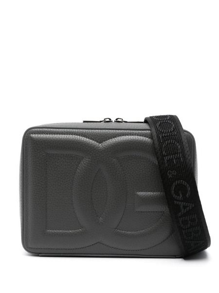  Dolce & Gabbana Medium Dg Logo Messenger Bag - Grey 