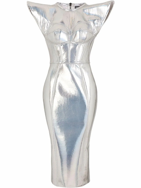  Dolce & Gabbana Metallic-effect Bustier Dress - Silver 