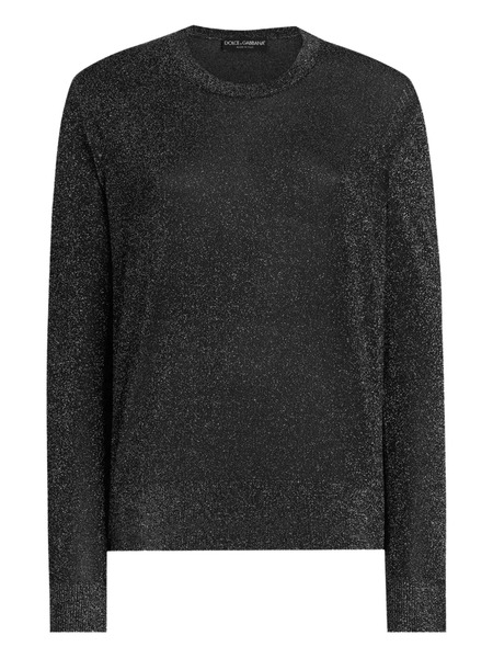  Dolce & Gabbana Metallic Long-sleeve Pullover - Black 