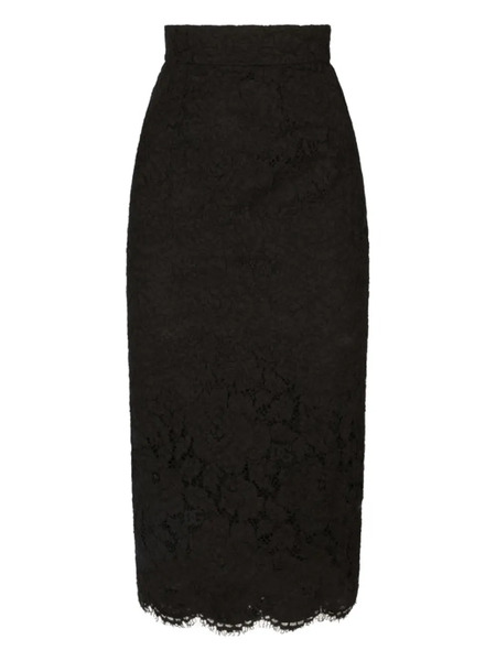  Dolce & Gabbana Midi Lace Skirt - Black 