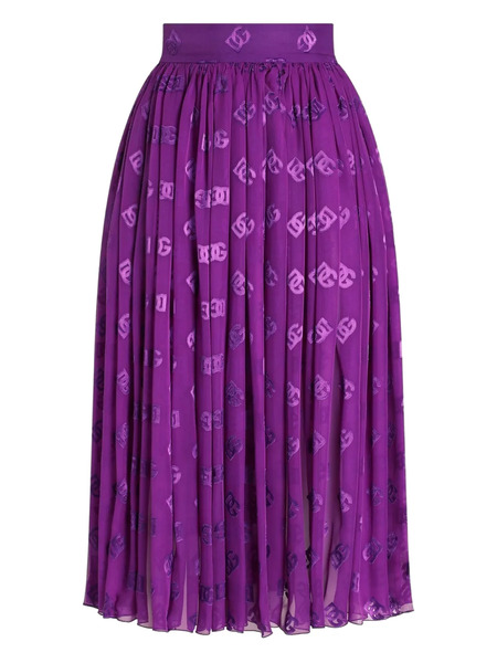  Dolce & Gabbana Midi Logo-print Skirt - Purple 