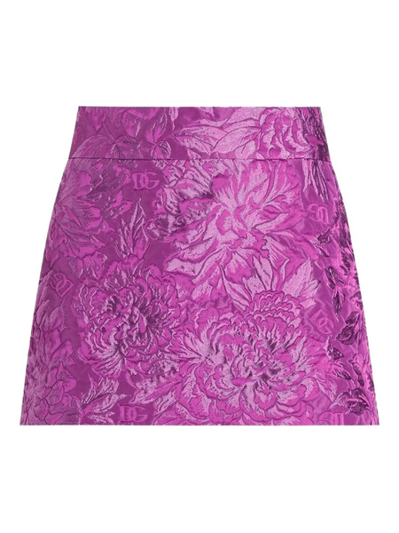 Dolce & Gabbana Mini Jacquard Skirt - Purple 