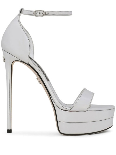  Dolce & Gabbana Mirror-effect Platform Sandals - Grey 