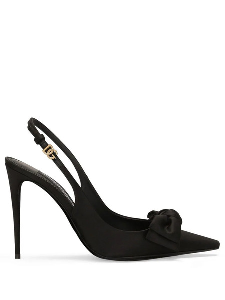  Dolce & Gabbana 105mm Bow-detailing Silngback Pumps - Black 