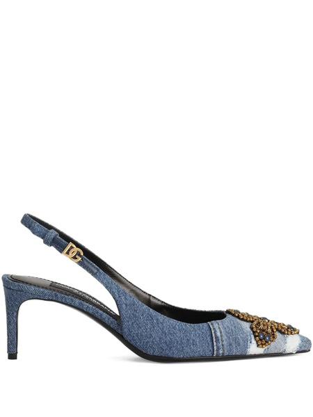  Dolce & Gabbana 60mm Embellished Denim Pumps - Blue 