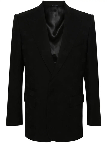  Dolce & Gabbana Monogram-jacquard Wool Blazer - Black 