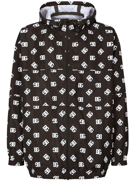  Dolce & Gabbana Monogram-print Hooded Jacket - Black 