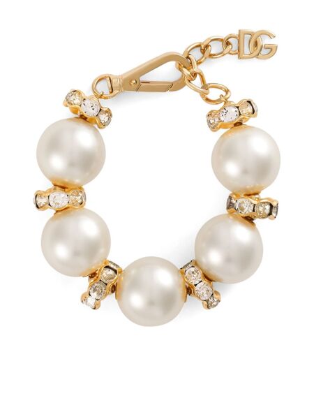  Dolce & Gabbana Pearl-embellished Bracelet - Gold 