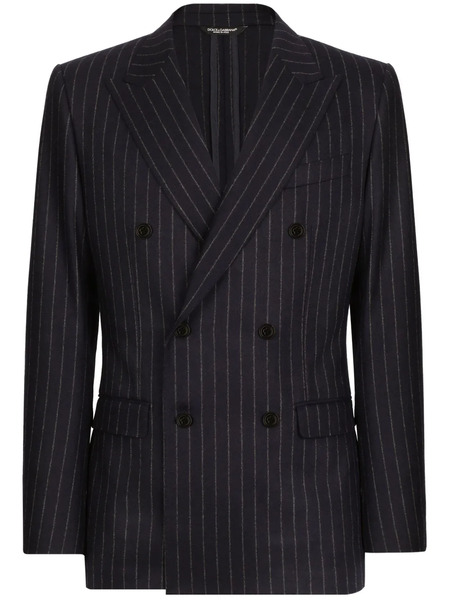  Dolce & Gabbana Pinstripe Double-breasted Jacket - Black 
