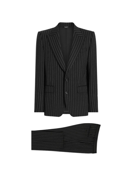 Dolce & Gabbana Pinstripe Single-breasted Suit - Black 