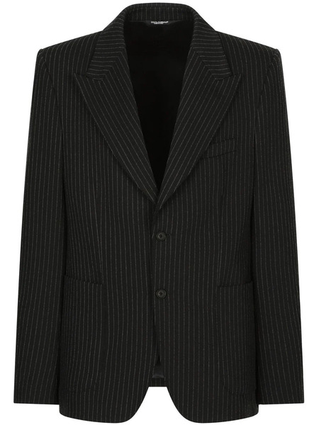  Dolce & Gabbana Pinstriped Single-breasted Blazer - Black 