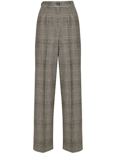  Dolce & Gabbana Plaid-pattern Flared Trousers - Grey 