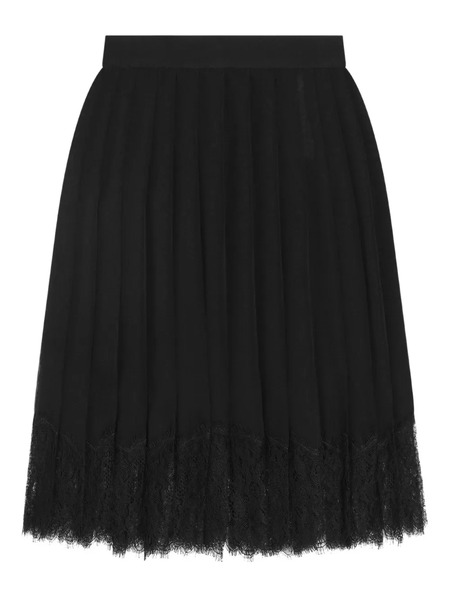  Dolce & Gabbana Pleated Lace Mini Skirt - Black 