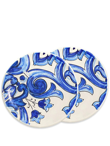  Dolce & Gabbana Porcelain Bread Plates (set Of Two) - Blue 