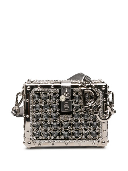  Dolce & Gabbana Pre-owned 2010-2025 Rhinestone Embellished Jacquard Dolce Box Bag Shoulder Bag - Black 