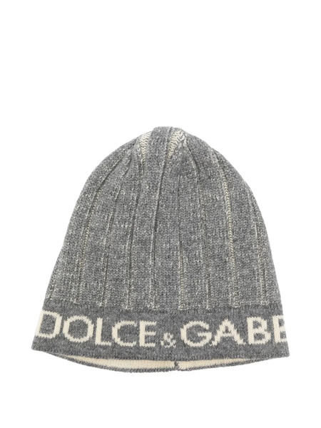  Dolce & Gabbana Pre-owned 2000s Logo-lettering Wool Beanie Hat - Grey 