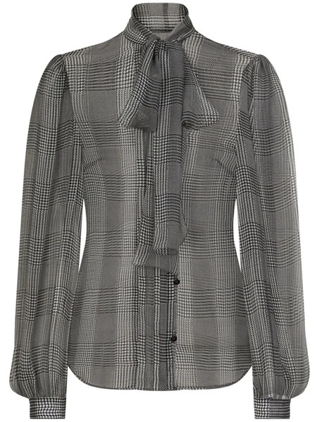  Dolce & Gabbana Prince Of Wales Check Blouse - Grey 