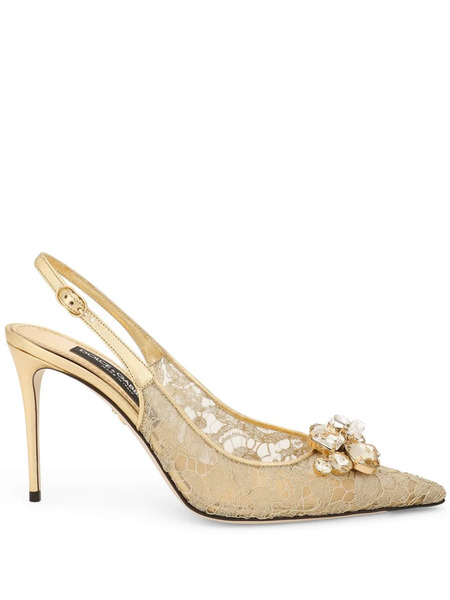  Dolce & Gabbana Rainbow Lace Pumps - Gold 