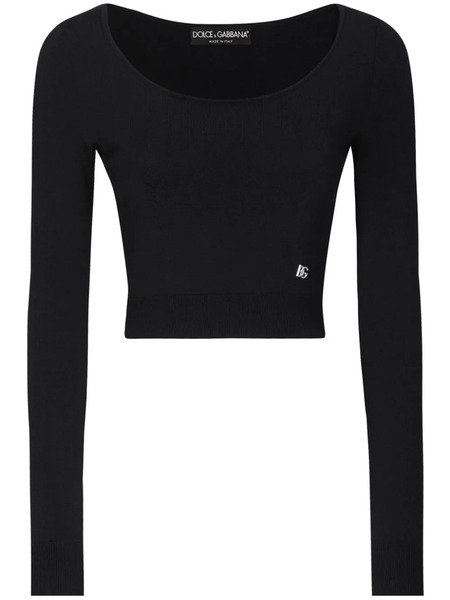  Dolce & Gabbana Ribbed Knit Top - Black 