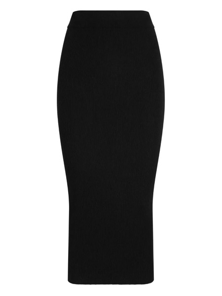  Dolce & Gabbana Ribbed Midi Skirt - Black 