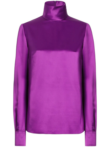  Dolce & Gabbana Satin Blouse - Purple 