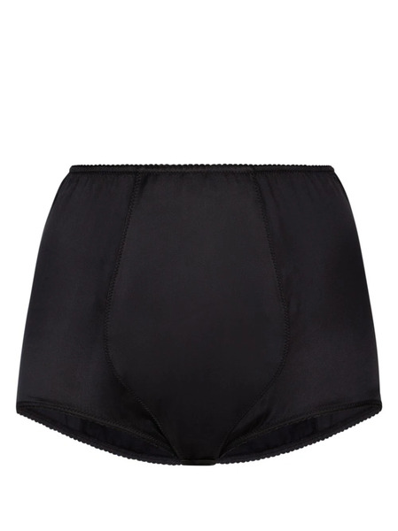  Dolce & Gabbana Satin-finish High-waisted Briefs - Black 