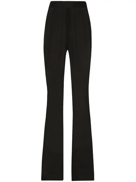  Dolce & Gabbana Semi-sheer Chiffon Flared Trousers - Black 