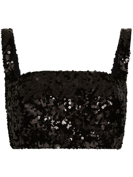  Dolce & Gabbana Sequin-embellished Cropped Top - Black 