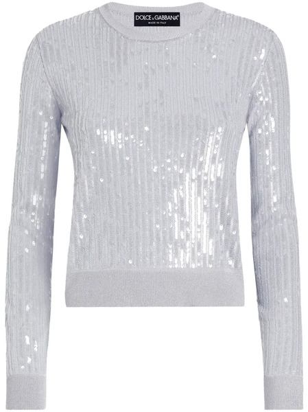  Dolce & Gabbana Sequin Knitted Top - Grey 