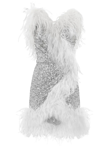  Dolce & Gabbana Sequinned Wrap Party Dress - Silver 