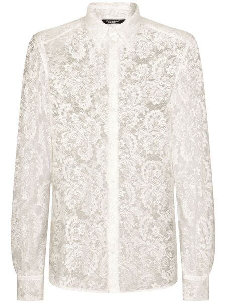  Dolce & Gabbana Sheer-coverage Lace Shirt - White 