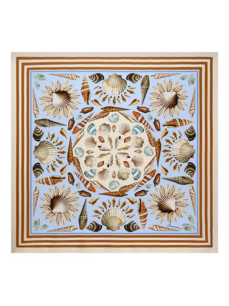  Dolce & Gabbana Shell-print Silk Scarf - Blue 