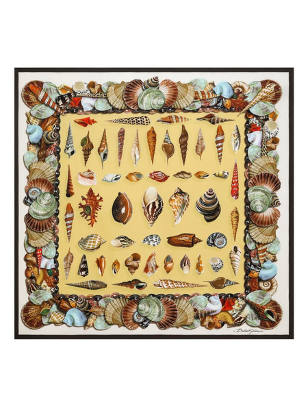  Dolce & Gabbana Shell-print Silk Scarf - Yellow 
