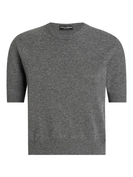  Dolce & Gabbana Short-sleeve Cashmere Sweater - Grey 