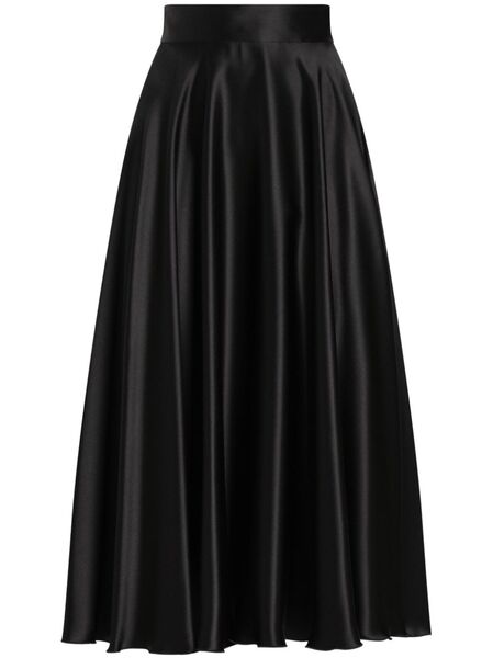  Dolce & Gabbana Silk Midi Skirt - Black 