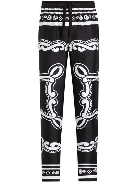  Dolce & Gabbana Silk Pajama Pants - Black 