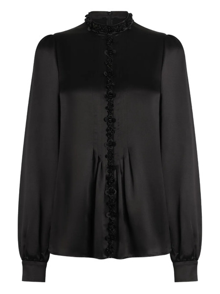  Dolce & Gabbana Silk Satin Blouse - Black 