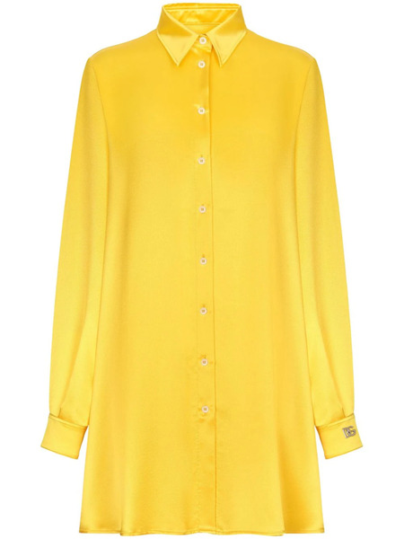  Dolce & Gabbana Silk Satin Shirt - Yellow 