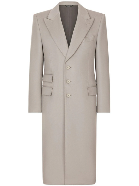  Dolce & Gabbana Single-breasted Cashmere Coat - Neutrals 