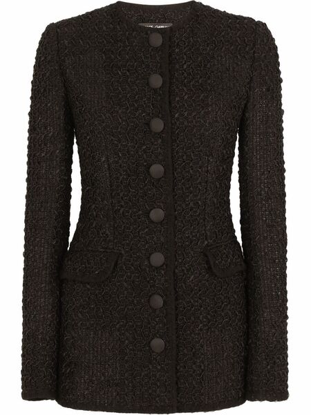  Dolce & Gabbana Single-breasted Tweed Jacket - Black 