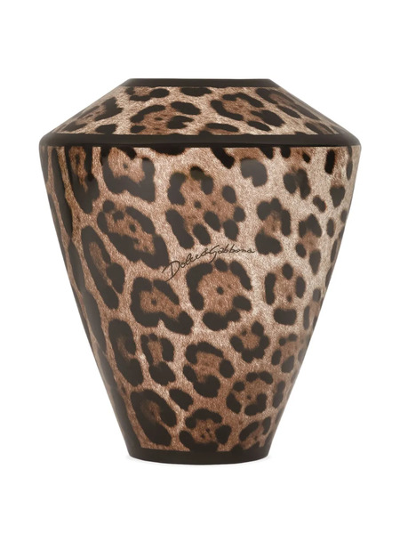  Dolce & Gabbana Small Leopard Amphora Vase (20.5cm) - Brown 