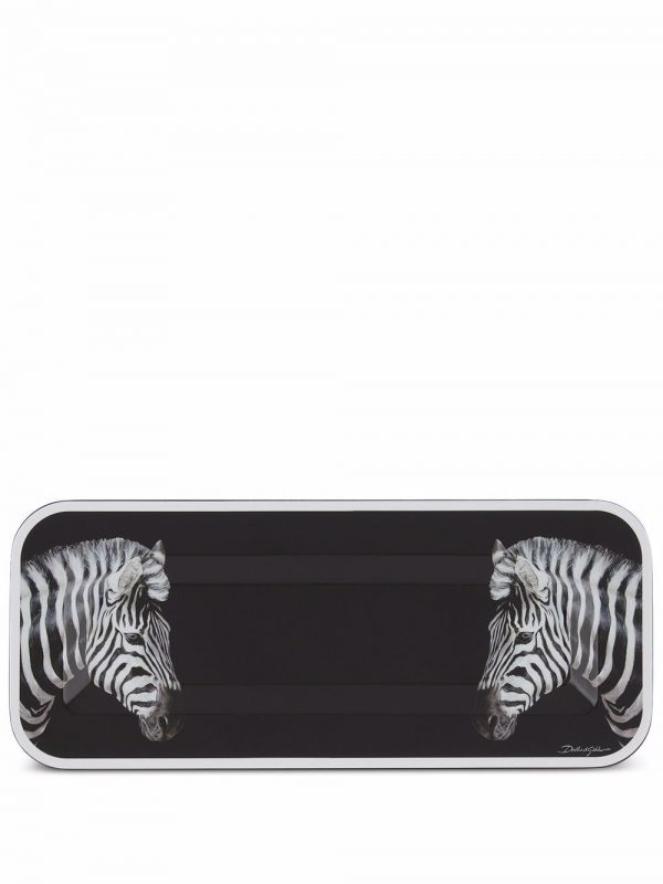  Dolce & Gabbana Small Zebra-print Wood Tray - Black 