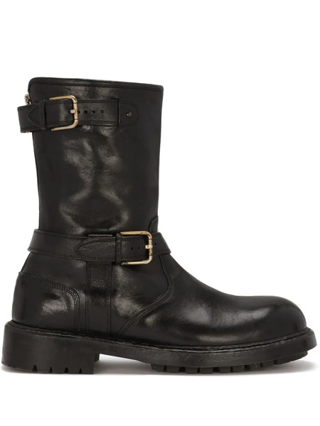  Dolce & Gabbana Smooth Leather Bernini Boots - Black 