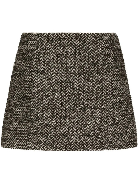  Dolce & Gabbana Speckled Tweed Miniskirt - Brown 