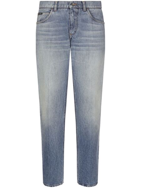 Dolce & Gabbana Straight-leg Stonewashed Jeans - Blue 