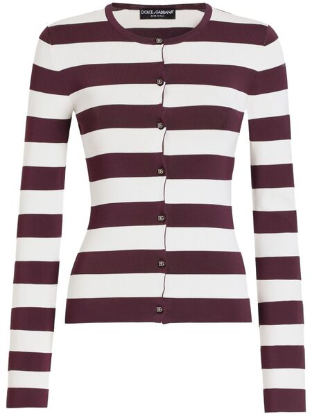  Dolce & Gabbana Striped Cardigan - White 