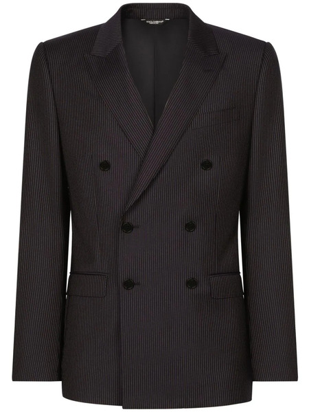  Dolce & Gabbana Striped Double-breasted Two-piece Suit - Black 