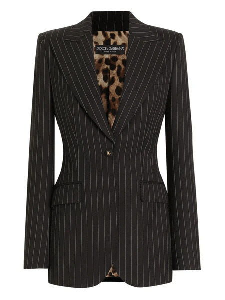  Dolce & Gabbana Striped Single-breasted Jacket - Black 